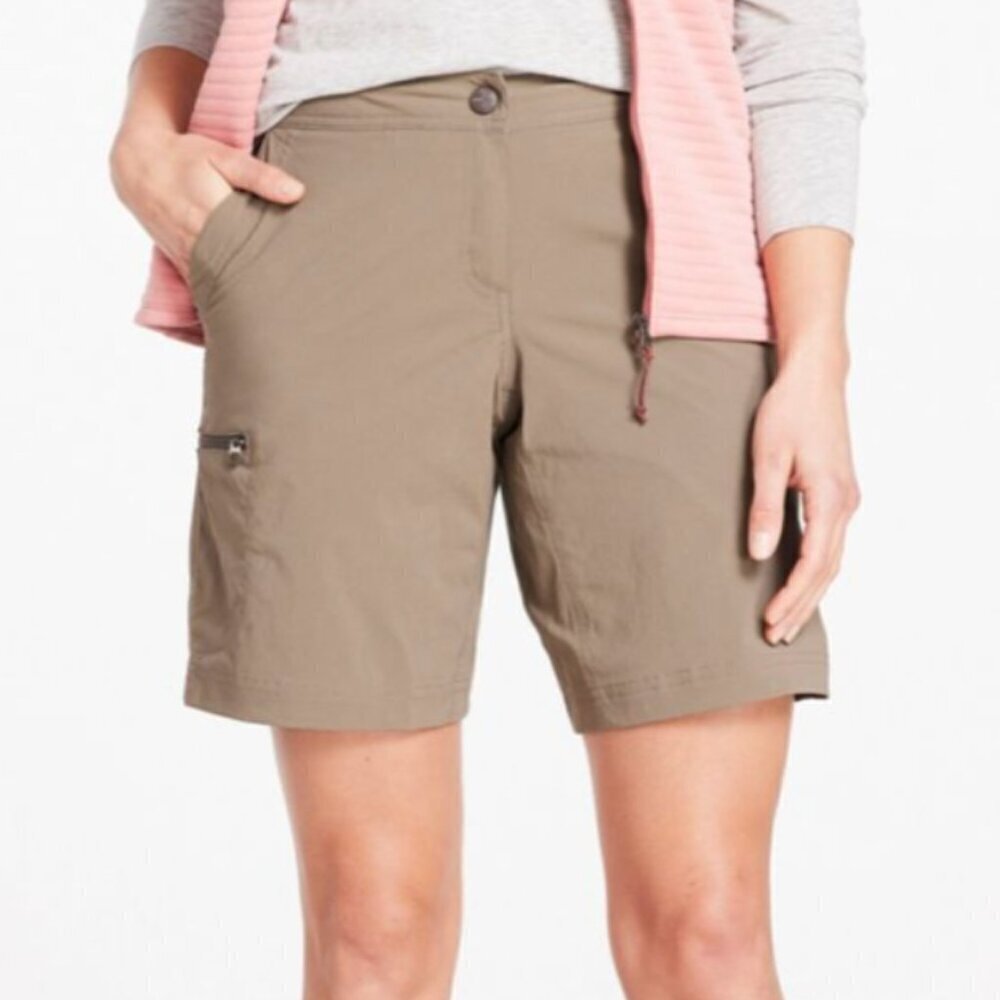 L.L. Bean Women's Water-Repellent Comfort Shorts, Mid-Rise Costal Dune Size 8